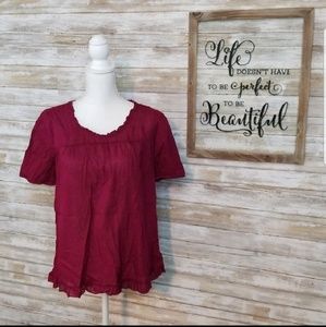 Mossimo Dark Raspberry Blouse Size L